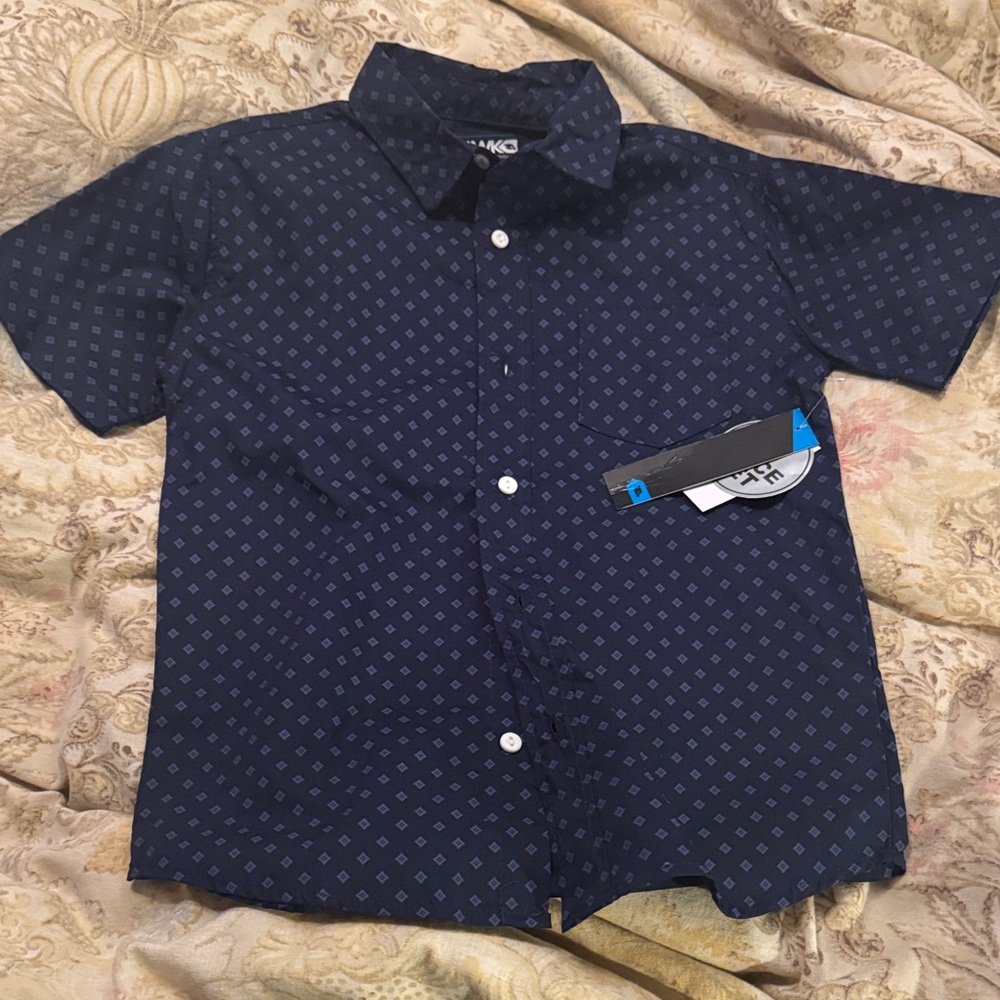 Tony Hawk Navy Blue Kids Button Down S/S Shirt 8